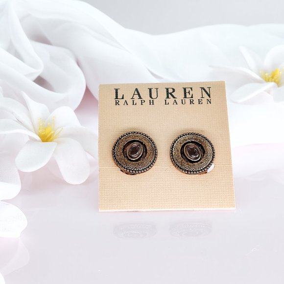 Ralph Lauren Clip On Earrings, Designer Vintage Earrings - Picture 5 of 9